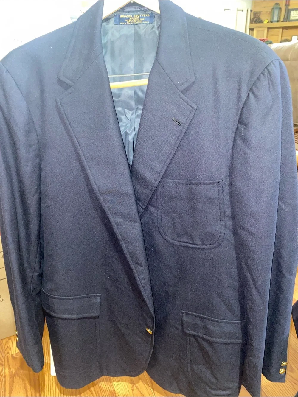 Brooks Brothers Classic Navy Blazer with Patch Pockets
